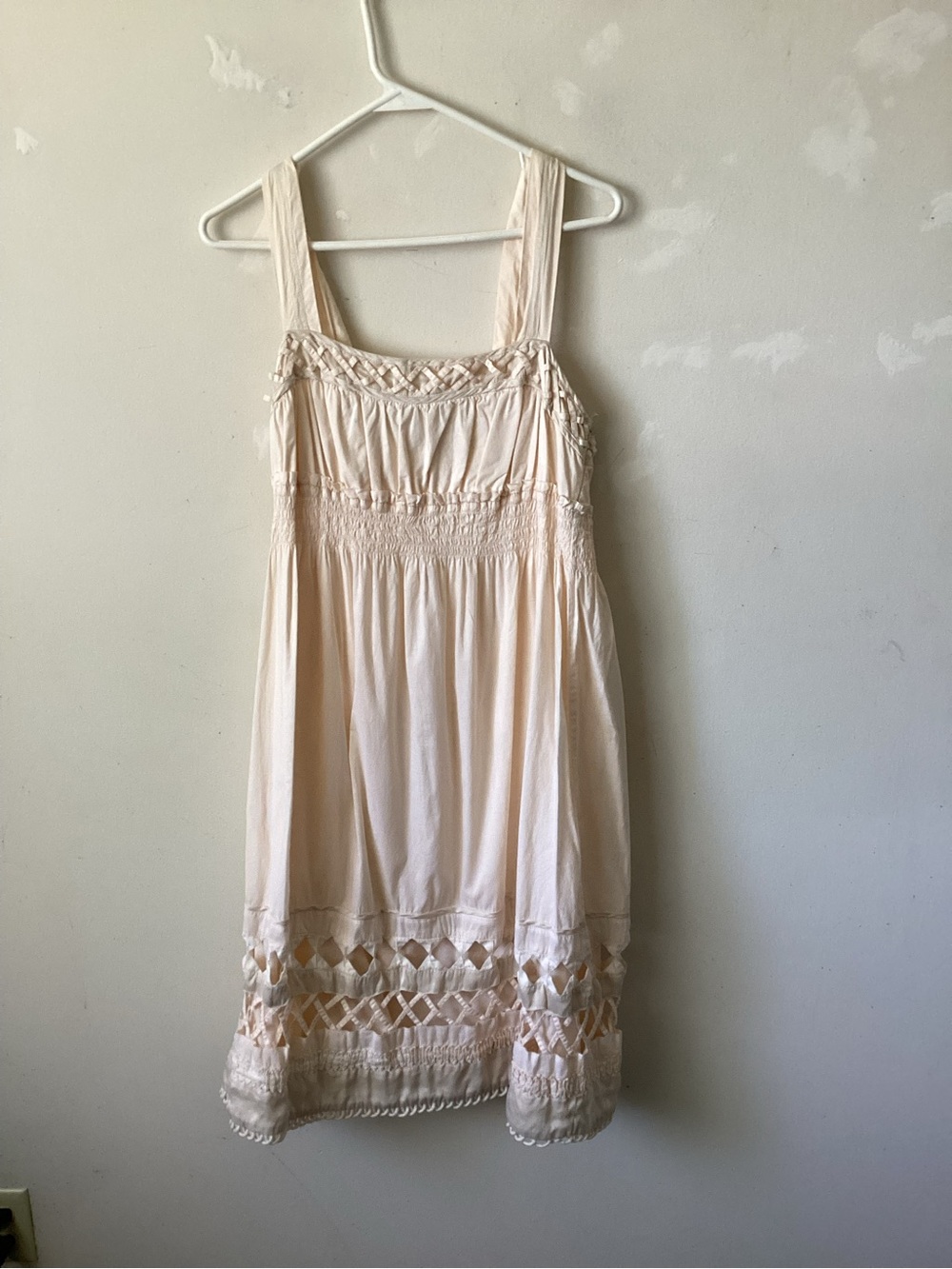 Mint Cream Crochet-Trim Midi Dress